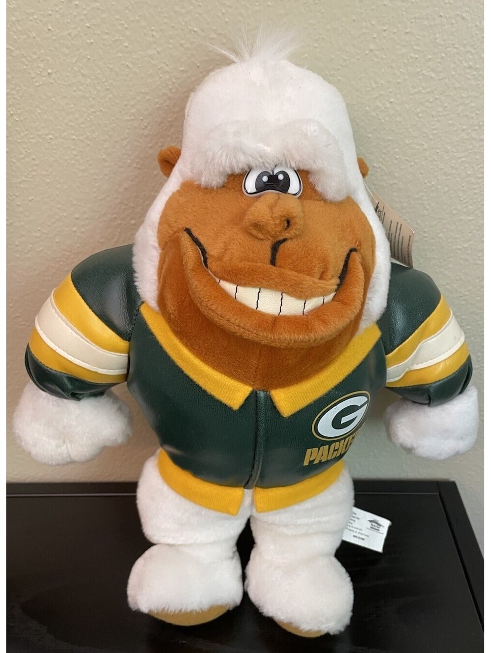 2001 16 INCH STUFFED GORILLA GREEN BAY PACKERS 16" FOOTBALL LEATHER JACKET
